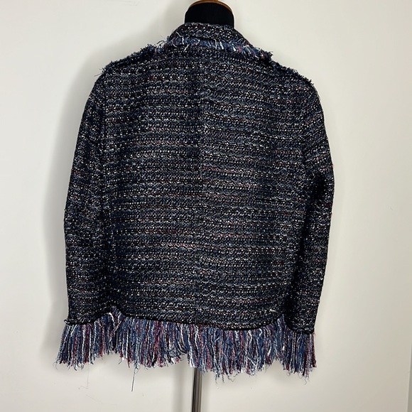 FOR THE REPUBLIC Purple/Navy/Silver Frey Open Blazer Jacket 12 - Picture 7 of 7